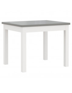 Set Tavolo e Sedie per Bambini 4 Pezzi Bianco e Grigio in MDF