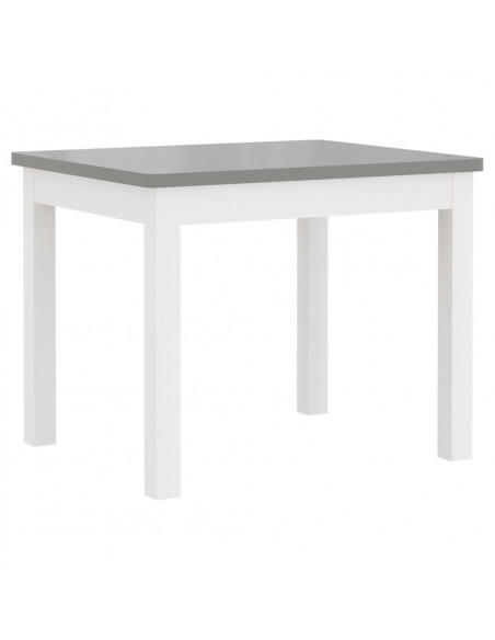 Set Tavolo e Sedie per Bambini 4 Pezzi Bianco e Grigio in MDF
