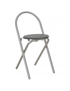 Set Tavolo e Sedie Pieghevoli con Scaffale 3pz MDF Acciaio Nero 2