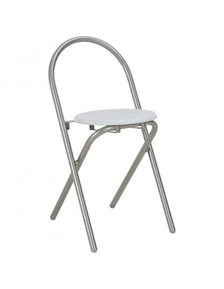 Set Tavolo Sedie Pieghevoli con Scaffale 3pz MDF Acciaio Bianco