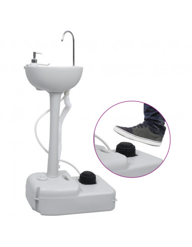 Set Toilette Portatile Campeggio Supporto Lavamani Tanica Acqua