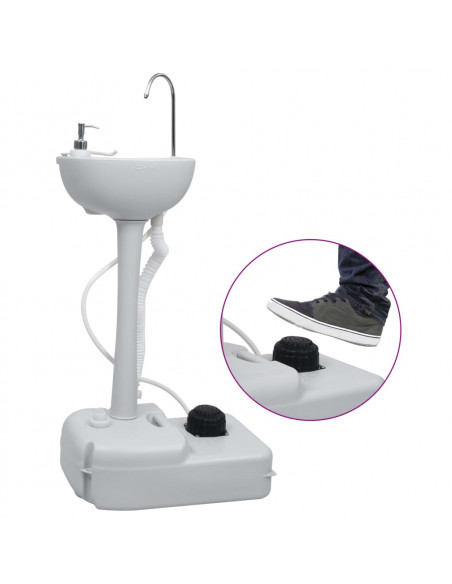 Set Toilette Portatile Campeggio Supporto Lavamani Tanica Acqua