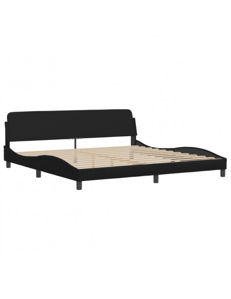 Letto con Materasso Nero 200x200 cm in Similpelle