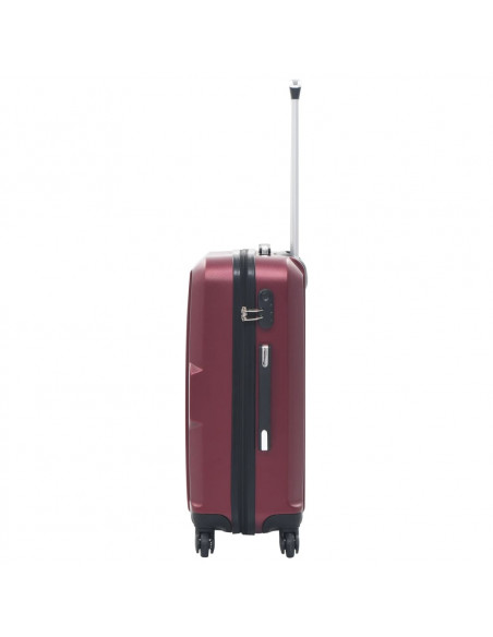 Set Trolley a Custodia Rigida 3 pz Rosso Vino in ABS
