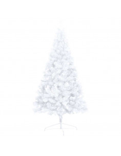 Set Albero Natale Artificiale a Metà LED Palline Bianco 210cm 2