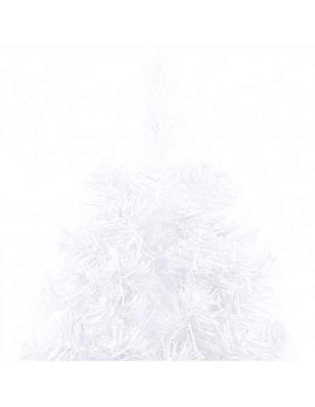 Set Albero Natale Artificiale a Metà LED Palline Bianco 210cm
