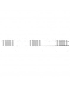 Recinzione da Giardino Punta Tonda 8,5x0,8 m Acciaio Nera 2