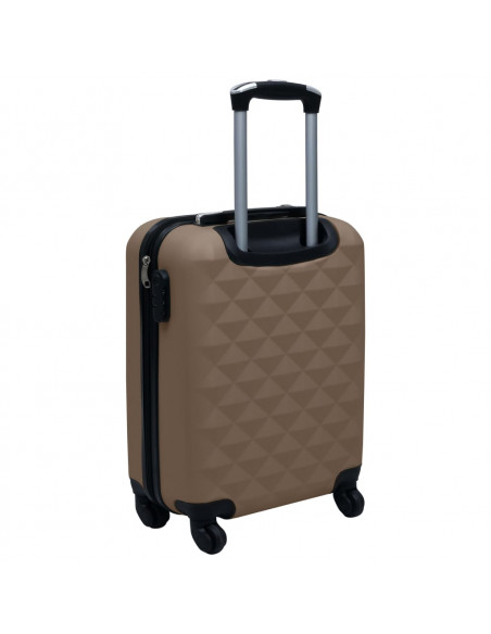Set Valigie Trolley a Custodia Rigida 2 pz Marrone in ABS