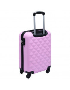 Set Valigie Trolley a Custodia Rigida 2 pz Rosa in ABS