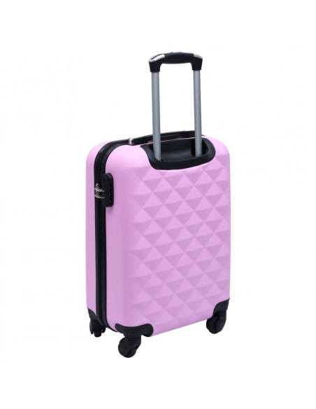 Set Valigie Trolley a Custodia Rigida 2 pz Rosa in ABS