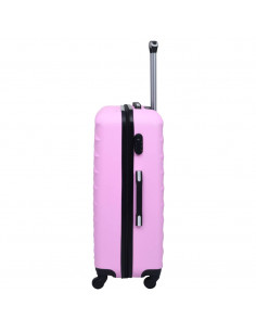 Set Valigie Trolley a Custodia Rigida 3 pz Rosa in ABS 2