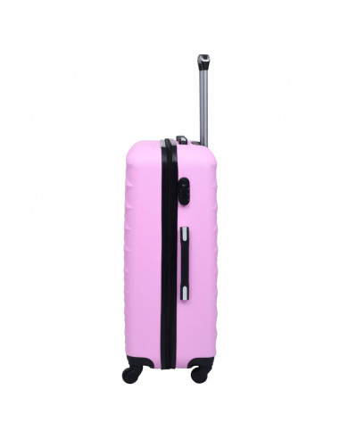 Set Valigie Trolley a Custodia Rigida 3 pz Rosa in ABS