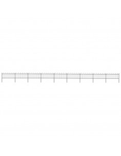 Recinzione da Giardino Punta Tonda 15,3x0,8m Acciaio Nera 2