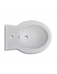 Set WC e Bidet con Piede in Ceramica Bianca