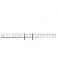 Recinzione da Giardino Punta Tonda Acciaio 11,9x1 m Nera 2