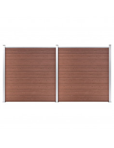 Recinzione da Giardino in WPC 353x186 cm Marrone 2