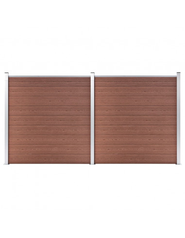 Recinzione da Giardino in WPC 353x186 cm Marrone