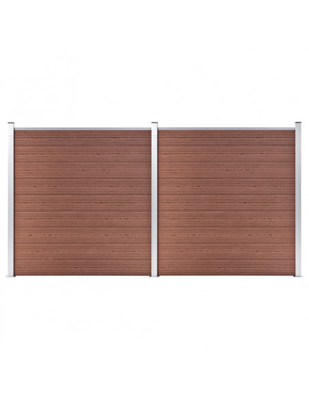 Recinzione da Giardino in WPC 353x186 cm Marrone
