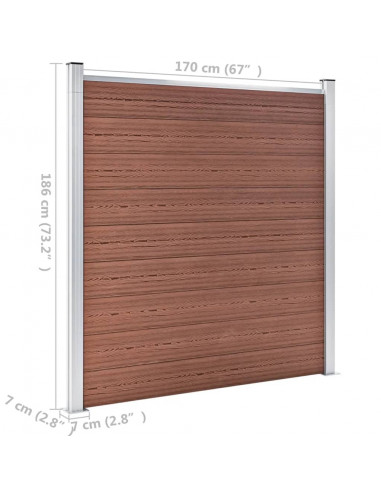 Recinzione da Giardino in WPC 353x186 cm Marrone