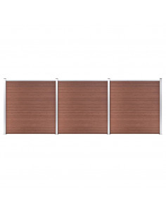Recinzione da Giardino in WPC 526x186 cm Marrone 2