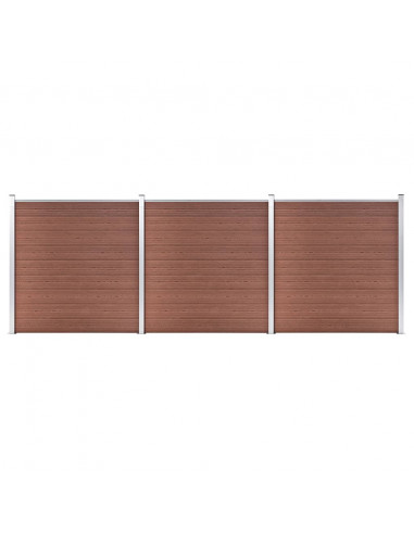 Recinzione da Giardino in WPC 526x186 cm Marrone