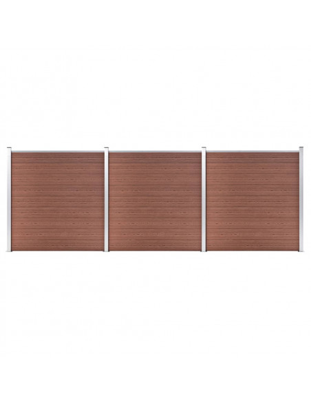 Recinzione da Giardino in WPC 526x186 cm Marrone