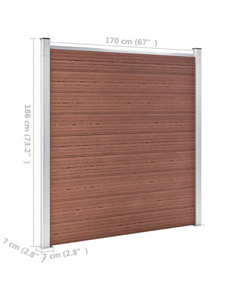 Recinzione da Giardino in WPC 526x186 cm Marrone