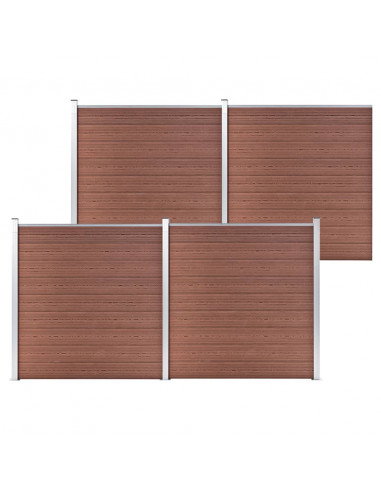 Recinzione da Giardino in WPC 699x186 cm Marrone