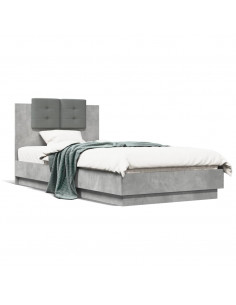 Giroletto Testiera Grigio Cemento 75x190 cm Legno Multistrato 2