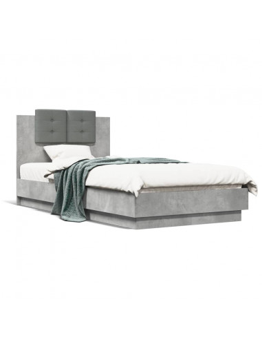 Giroletto Testiera Grigio Cemento 75x190 cm Legno Multistrato