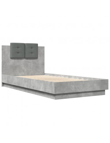 Giroletto Testiera Grigio Cemento 75x190 cm Legno Multistrato