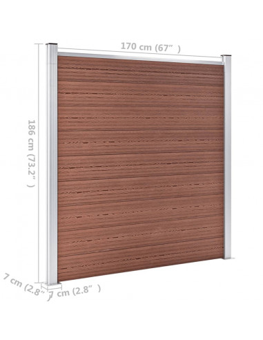 Recinzione da Giardino in WPC 699x186 cm Marrone