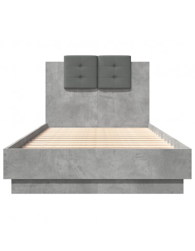 Giroletto Testiera Grigio Cemento 75x190 cm Legno Multistrato