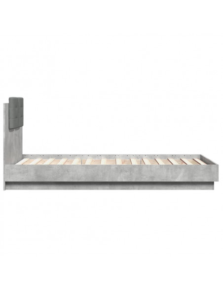 Giroletto Testiera Grigio Cemento 75x190 cm Legno Multistrato