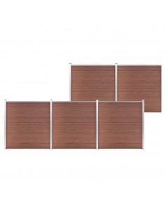 Recinzione da Giardino in WPC 872x186 cm Marrone 2