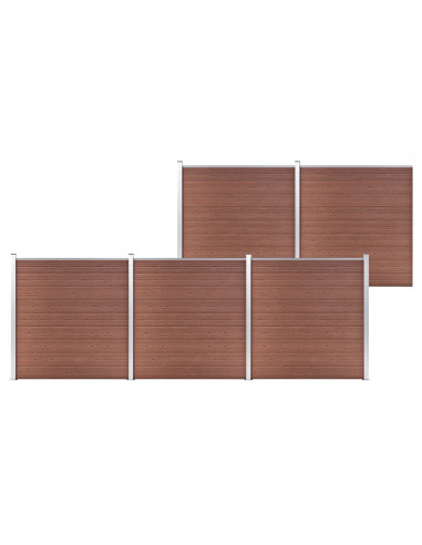 Recinzione da Giardino in WPC 872x186 cm Marrone