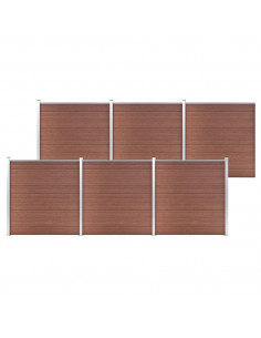 Recinzione da Giardino in WPC 1045x186 cm Marrone 2