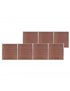Recinzione da Giardino in WPC 1218x186 cm Marrone 2