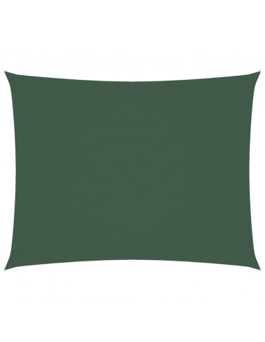 Parasole a Vela Oxford Rettangolare 3x4 m Verde Scuro