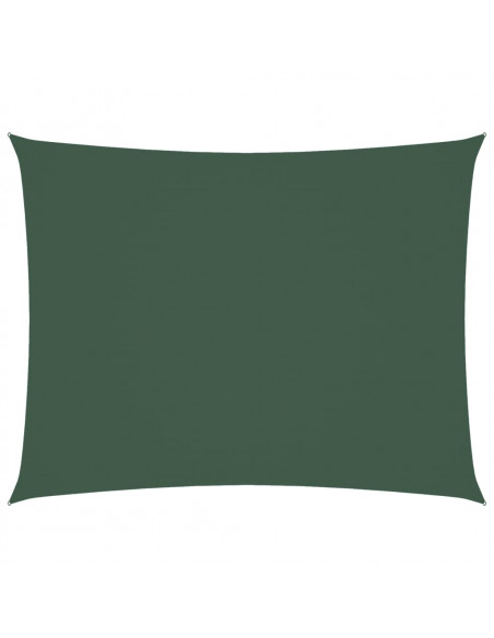Parasole a Vela Oxford Rettangolare 3x4 m Verde Scuro