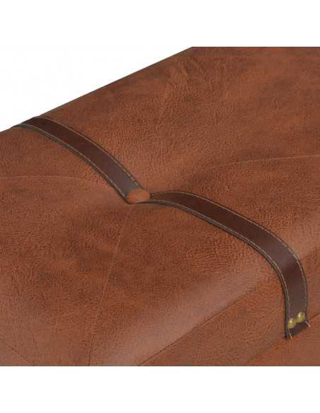 Sgabelli con Contenitore 3 pz in Similpelle Tanno