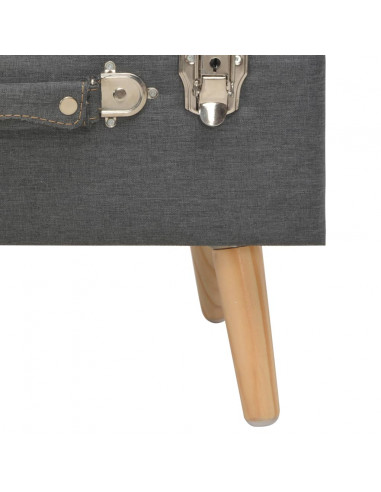 Sgabelli con Contenitore 3 pz in Tessuto Grigio Scuro