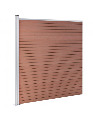 Recinzione da Giardino in WPC 1737x186 cm Marrone