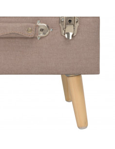 Sgabelli con Contenitore 3 pz in Tessuto Marrone