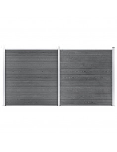 Pannello di Recinzione in WPC 353x186 cm Grigio 2