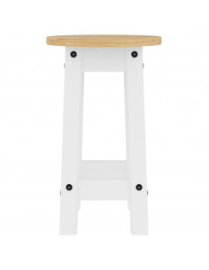 Sgabelli da Bar 2 pz Bianchi in Legno Massello di Pino