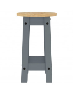 Sgabelli da Bar 2 pz Grigi in Legno Massello di Pino