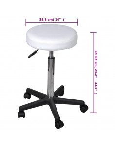 Sgabelli da Ufficio 2 pz Bianchi 35,5x84 cm in Similpelle