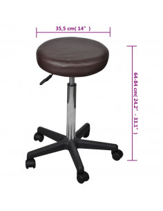 Sgabelli da Ufficio 2 pz Marroni 35,5x84 cm in Similpelle