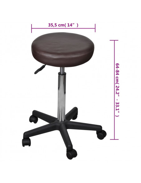 Sgabelli da Ufficio 2 pz Marroni 35,5x84 cm in Similpelle